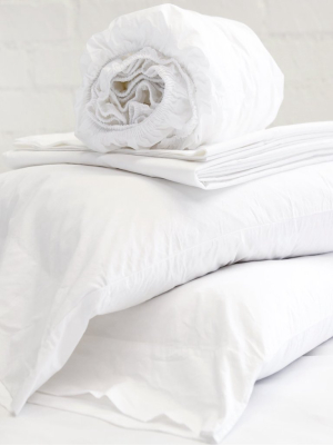 Pom Pom At Home Cotton Percale Sheet Set - White