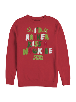 Men's Star Wars Christmas Rather Kiss A Wookiee Sweatshirt