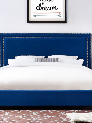 Irina Velvet Navy King Bed Frame