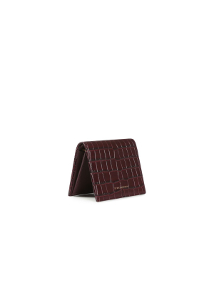 Walker Street Wallet - Embossed Croc Burgundy