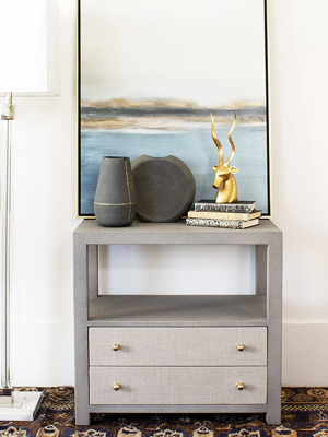 Hattie 2 Drawer Side Table With Brass Hardware