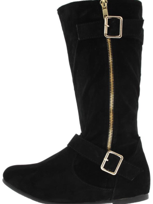 Qsmart106 Black Zipper Side Boot