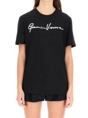 Versace Gv Signature Embroidered T-shirt