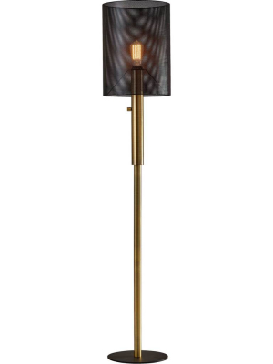 Niort Floor Lamp Black/antique Brass