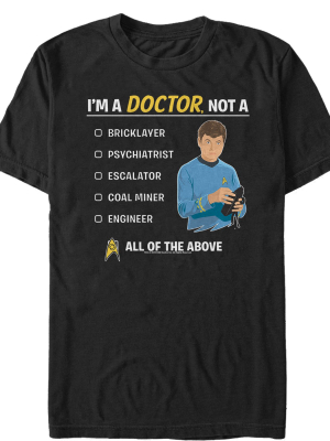 Men's Star Trek Bones Is A Doctor Not A T-shirt