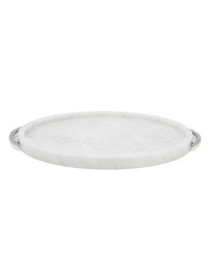 Pearl White 12" Marble Place Tray