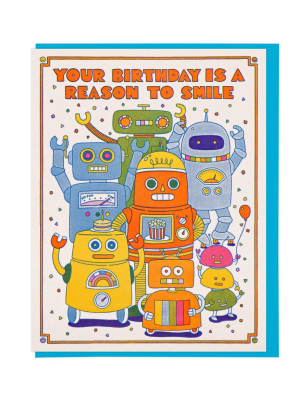 Robot Smile Birthday Card