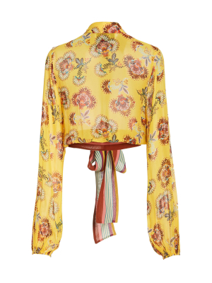 Betony Tie-detailed Printed Chiffon Blouse