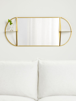 Prescott Oval Mirror With Shelves