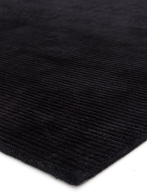 Basis Handmade Solid Black Area Rug