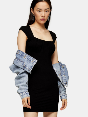 Black Plain 90s Mini Bodycon Dress