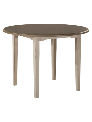 Clarion Round Drop Leaf Dining Table Distressed Gray/sea White - Hillsdale Furniture