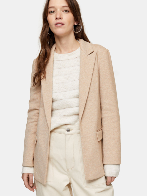 Tan Slouch Double Breasted Blazer