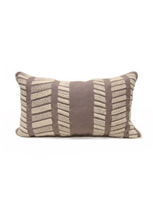 Rialto Stitch Pillow In Grey & Bone Design By Bliss Studio