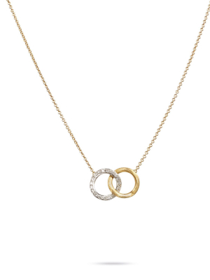 Marco Bicego® Jaipur Collection 18k Yellow And White Gold Diamond Circle Link Pendant