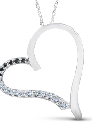 Pompeii3 1/6ct Black Diamond White Gold Heart Pendant White Gold