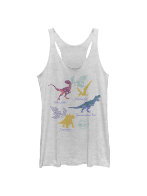 Women's Jurassic World Botanical Dinosaurs Racerback Tank Top