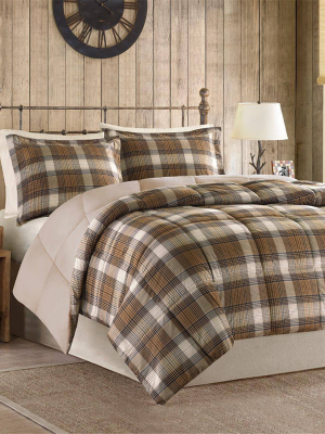 Lumberjack Classic Quilting Soft And Cozy Microfiber Solid Reverse Down Alternative Comforter Set