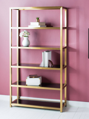 85.4" Musetta Bookshelf Gold - Safavieh