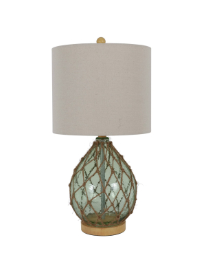 23" X 12" Rayna Rope Wrapped Table Lamp Blue - Decor Therapy