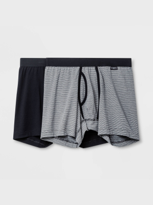 Men's Striped 2pk Boxer Briefs - Goodfellow & Co™ Black