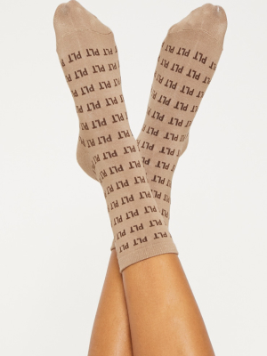 Prettylittlething Light Brown Mono Ankle Socks