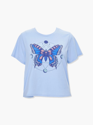 Plus Size Butterfly Graphic Tee