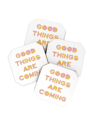 4pk June Journal Good Things Are Coming Coasters - Society6