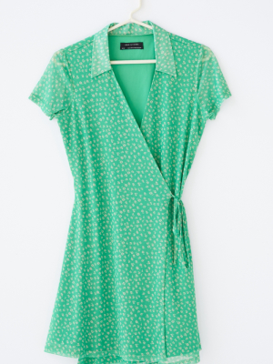 Uo Modern Collar Mini Wrap Dress