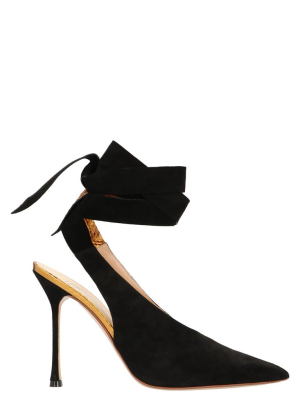 Francesco Russo Ankle Strap Slingback Pumps