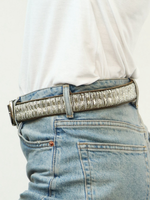 Full Beaded Belt | Silver