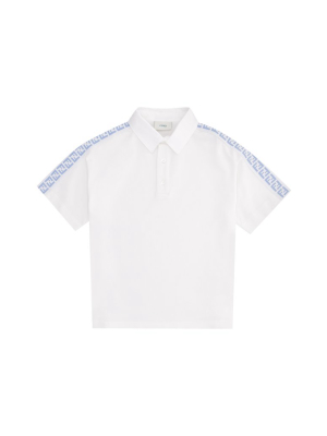 Fendi Kids Contrast Ff Logo Detail Polo Shirt
