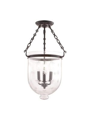 Hampton 3 Light Semi Flush Old Bronze