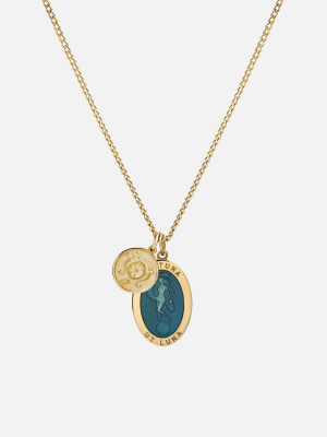 Fortuna Necklace, Gold Vermeil/teal