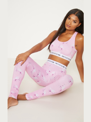 Prettylittlething Pink Unicorn Pj Leggings