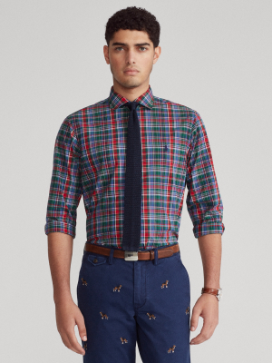 Classic Fit Plaid Poplin Shirt