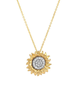 Vincent 15mm Pendant Necklace With Diamonds