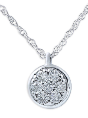 Pompeii3 1/6ct Pave Diamond Pendant 14k White Gold