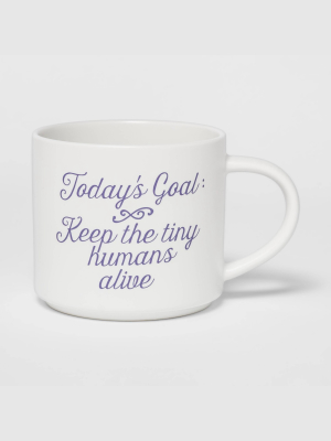 16oz Stoneware Today's Goal Stacking Mug Pink - Threshold™