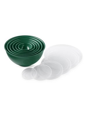 Melamine Mixing Bowls With Lids, Set Of 6, Evergreen