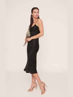 Camelia Bias Slip Dress | Black Tropic