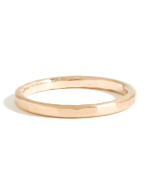 Hammered Texture 2mm Band - 14 Karat Yellow Gold