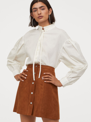 Wide-cut Cotton Blouse