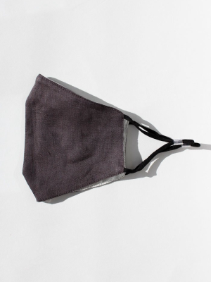 Linen Washable Face Mask With Filter Pocket - Black
