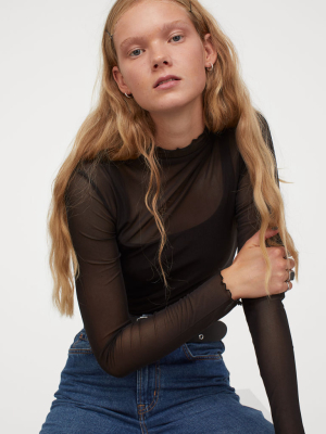 Mock-turtleneck Top