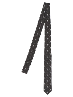 Alexander Mcqueen Skull Embroidered Tie