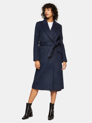 Petrol Manhattan Belted Coat