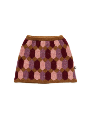 Oeuf Diamond Pattern Skirt - Peony