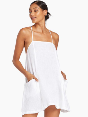 Nola Linen Mini Dress - Ecolinen White