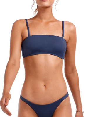 Vitamin A Ecolux Mila Bandeau Bikini Top In Deep Blue